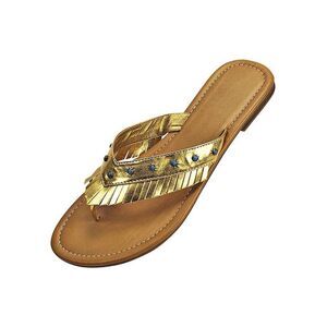 Metallic Bohemian Sandal With Fringe